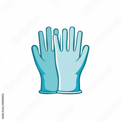 Pair of blue medical examination gloves for safety and hygiene in a clean and controlled environment