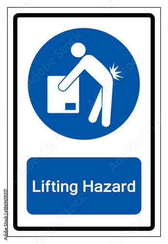 Lifting Hazard Symbol Sign,Vector Illustration, Isolated On White Background Label.EPS10