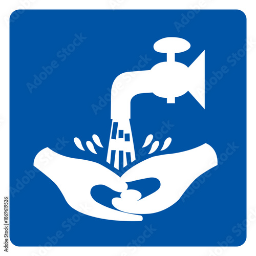 Now Wash Your Hand Please Symbol Sign,Vector Illustration, Isolated On White Background Label. EPS10