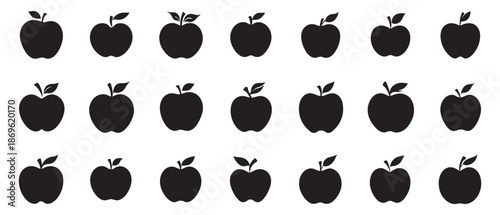Apple food icon black vector background design.