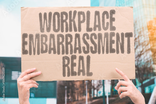 Bilde på lerret "Workplace Embarrassment Real" Professional settings demand bodily control