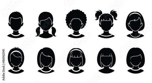 Diverse group of children silhouettes representing inclusivity and community