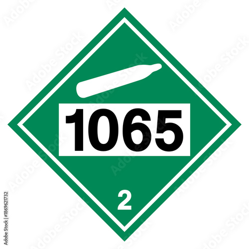 UN1065 Class 2 Neon Compressed Non Flammable Gas Symbol Sign , Vector Illustration, Isolate On White Background Label.EPS10