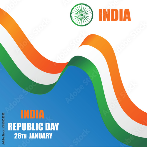 Indian Republic day 26 January. Vector illustration
Happy Republic Day of India tricolor background for 26 January