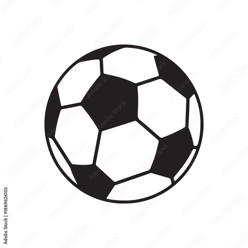 Fototapeta premium Vector illustration of a classic soccer ball, perfect for sports-related designs, competitive play, and athletic themes, capturing the spirit of the game