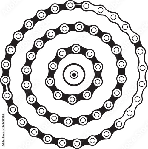 Bicycle Chain Gear Illustration – Radial Layout