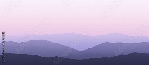 Serene Mountainscape: Layered Peaks in Soft Lavender and Violet Hues