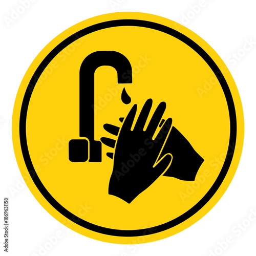 Please Wash Your Hand Symbol Sign, Vector Illustration, Isolate On White Background Label. EPS10