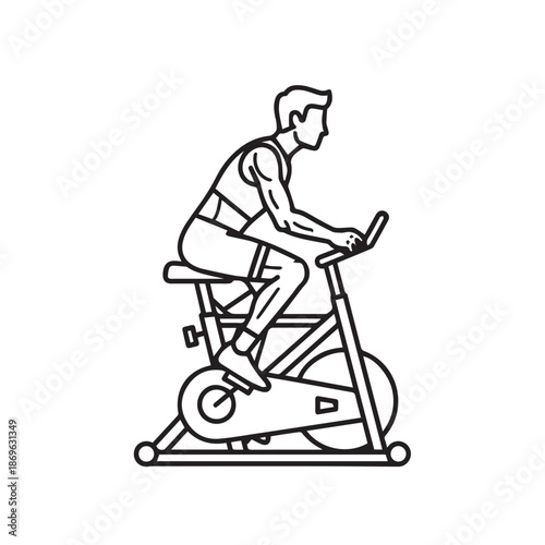 "Bicycle Workout and Cardio Training Fitness Icon"