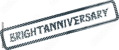 Distressed Bright Anniversary rubber stamp impression perfect for celebrating special milestones and events