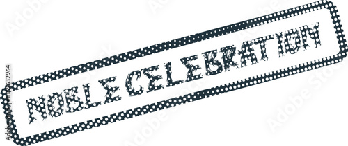 Elegant Event Stamp Graphic Featuring Noble Celebration Text Composed of Many Tiny People Figures