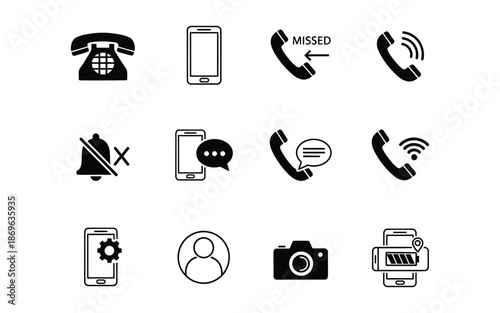 Collection of phone and communication icons