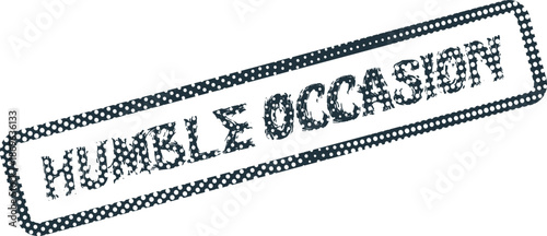 Humble Occasion Grungy Stamped Label with Dotted Frame for Special Moments and Modest Events