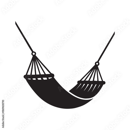Illustration of a hammock, a comfortable and relaxing outdoor furniture, for leisure and vacation