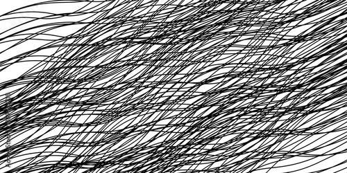 Abstract vector background with wavy thin lines. Seamless curved wave pattern. Striped line graphic template. Vector illustration.