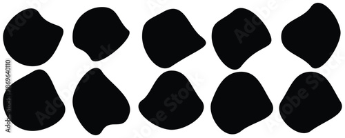 Organic random liquid forms in flat style. Organic blob shape isolated on white background. 