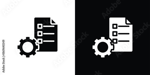 Management Icon Set Black And White