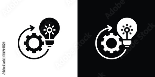 Action Icon Set Black And White