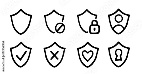 shields icon set protection security shield safety