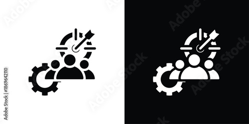 Teamwork Icon Set Black And White