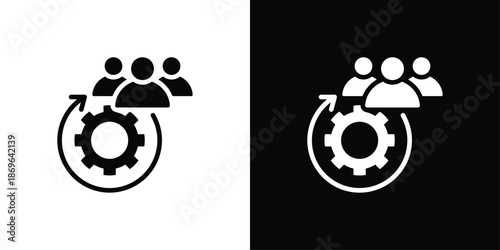 Collaboration Icon Set Black And White
