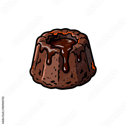 [Vector EPS]Chocolate dessert with melted chocolate dripping down its surface