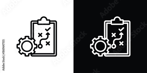 Planning Icon Set Black And White