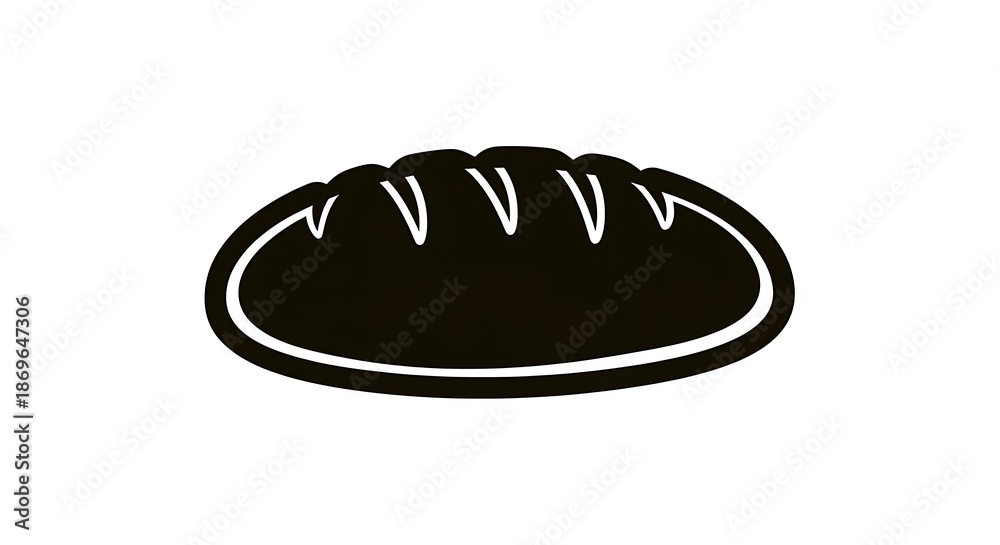 custom made wallpaper toronto digitalLoaf of Bread Silhouette - Simple Food Icon for Bakery and Cooking.