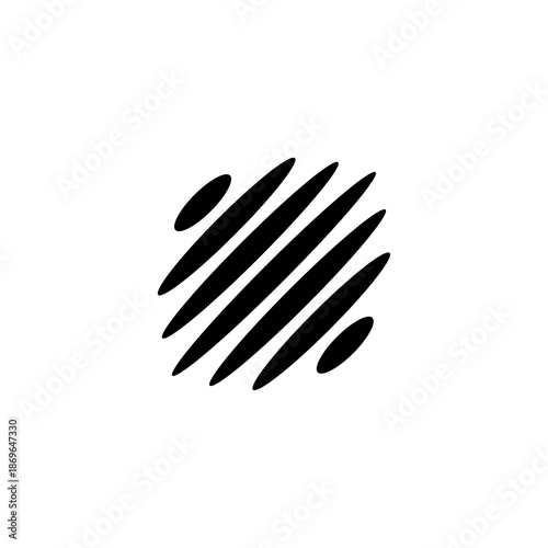 Abstract Slanted Stripe Sphere Logo