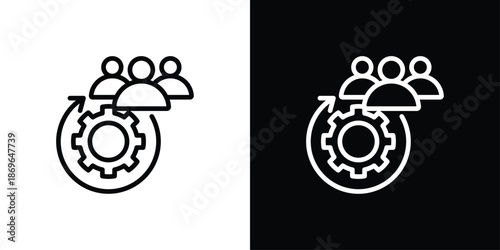 Collaboration Icon Set Black And White