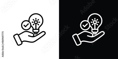Solution Icon Set Black And White