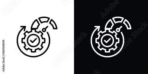 Optimization Icon Set Black And White
