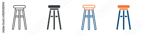 Barstool Icon Set Multiple Style Collection 