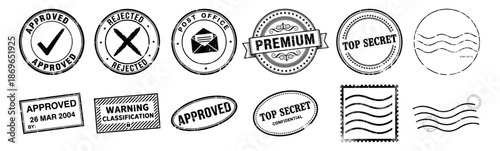 Set of vintage office stamps