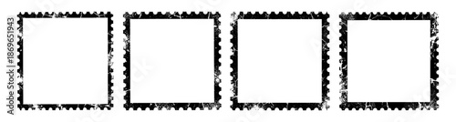 Grunge postage stamp borders