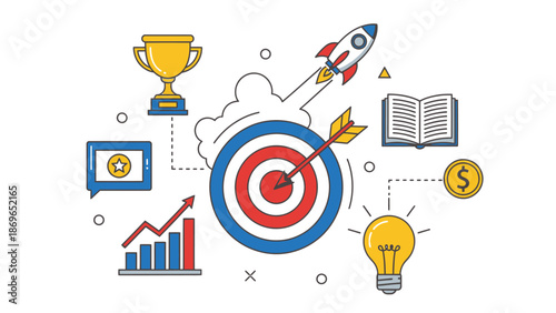 Vector illustration of a creative business idea concept featuring a light bulb with global network icons and technology symbols for social media communication and mobile cloud connection