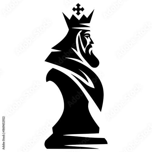 King chess piece design with a detailed silhouette