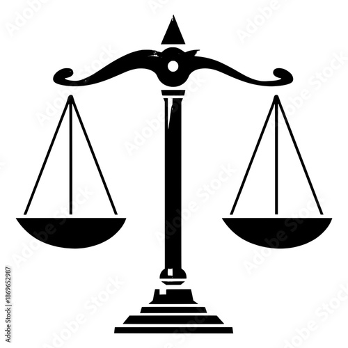 Symbol of justice shows balance scales used in legal matters