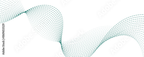 Smooth Green Wavy Lines Abstract Composition