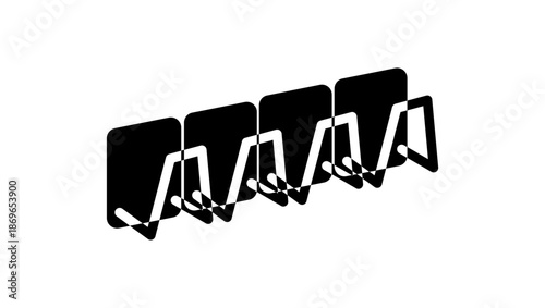 4 Stainless Steel Sponge Racks, black isolated silhouette