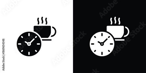 Coffee Break Icon Sheet Black And White