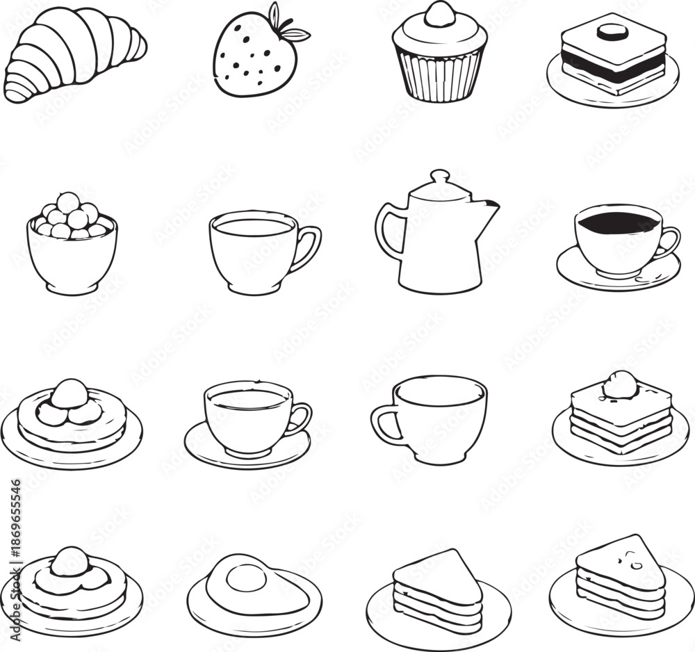 Obraz premium breakfast cake and coffee items 
