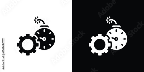 Deadline Icon Sheet Black And White