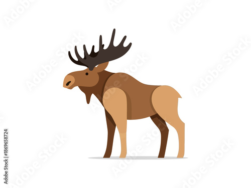 Majestic Moose Illustration A Detailed Vector Graphic of a North American Moose with Antlers