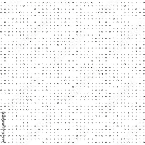 Digital matrix. Binary code flow. Numbers on a screen. Binary code. Matrix.