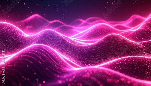 Abstract Pink Waves - A Mesmerizing Digital Landscape of Light and Form.