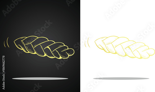 Beautiful and cool golden sponge cake bread vector logo image for various design purposes and so on with transparent, black and white background