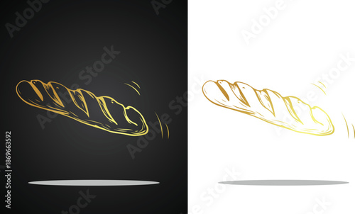 Beautiful and cool golden sponge cake bread vector logo image for various design purposes and so on with transparent, black and white background