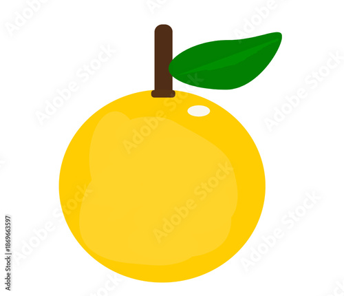 A flat vector lemon icon in bright yellow, featuring a simple and clean shape. Suitable for use in app design, websites, product packaging, and mor