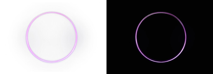 png blue neon circle frame isolated on transparent background